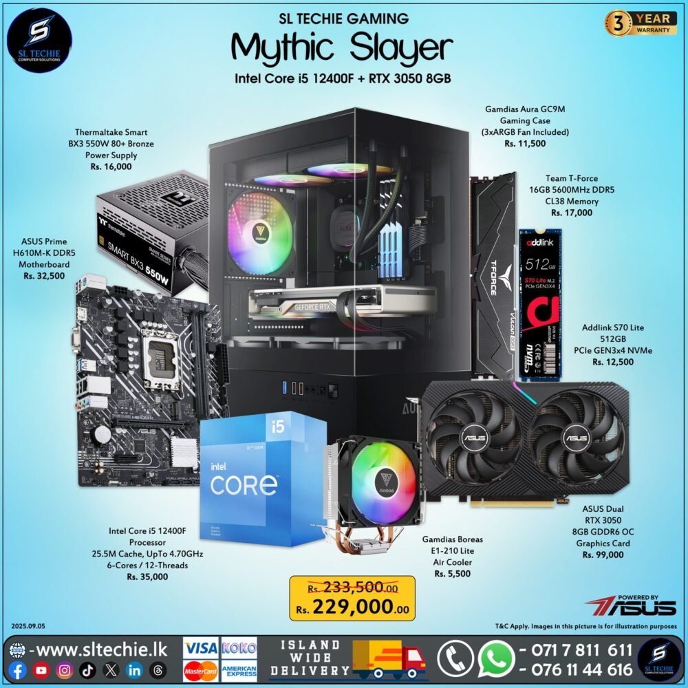 Mythic Slayer - Core i5 12400F + RTX 3050 8GB (3Y)