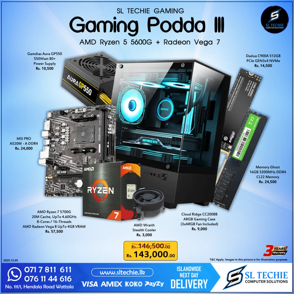 Gaming Podda III - AMD Ryzen 7 5700G + VEGA 8 (3Y)