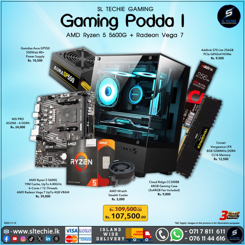 Gaming Podda I - AMD Ryzen 5 5600G + VEGA 7 (3Y)