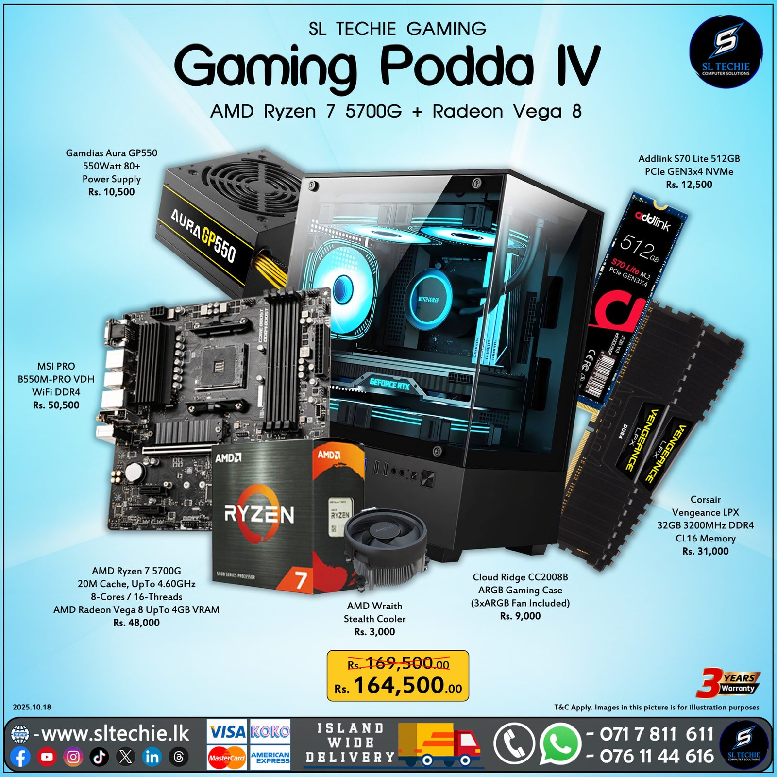 Gaming Podda IV - AMD Ryzen 7 5700G + VEGA 8 (3Y)