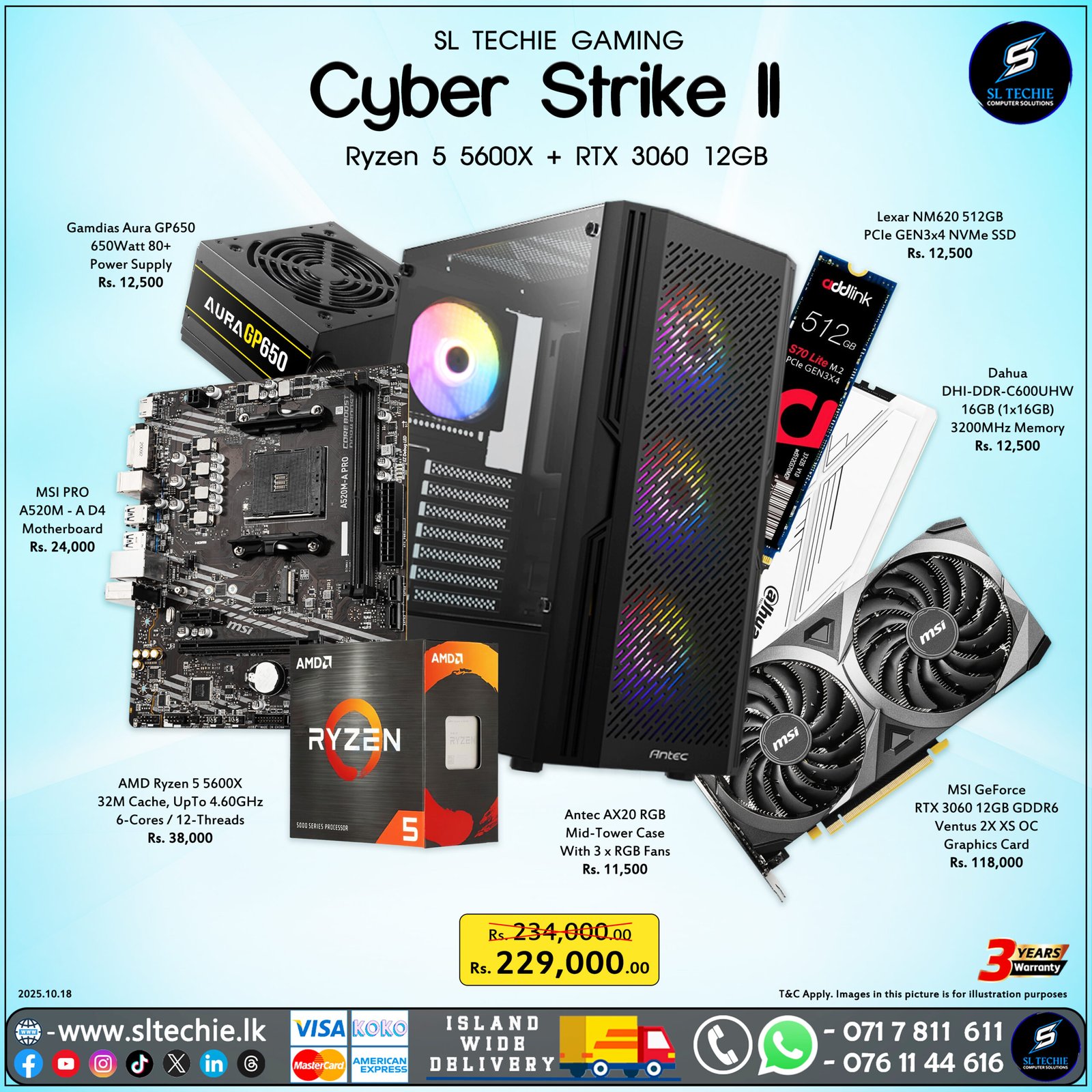 Cyber Strike II - AMD Ryzen 5 5600X + RTX 3060 12GB (3Y)