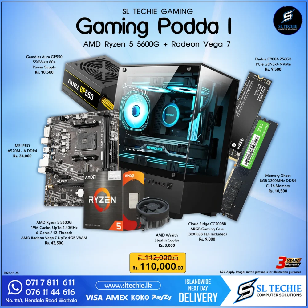 Gaming Podda I - AMD Ryzen 5 5600G + VEGA 7 (3Y)