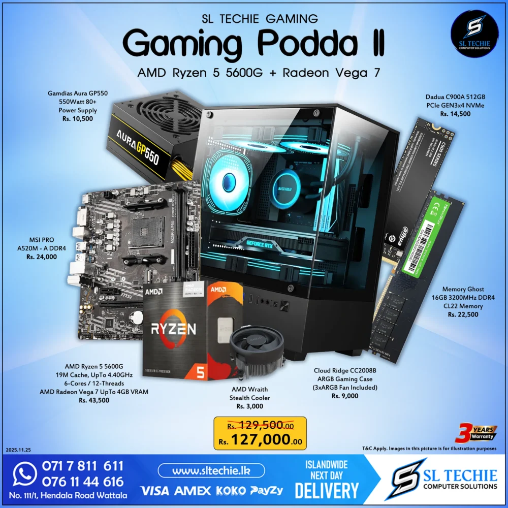 Gaming Podda II - AMD Ryzen 5 5600G + VEGA 7 (3Y)