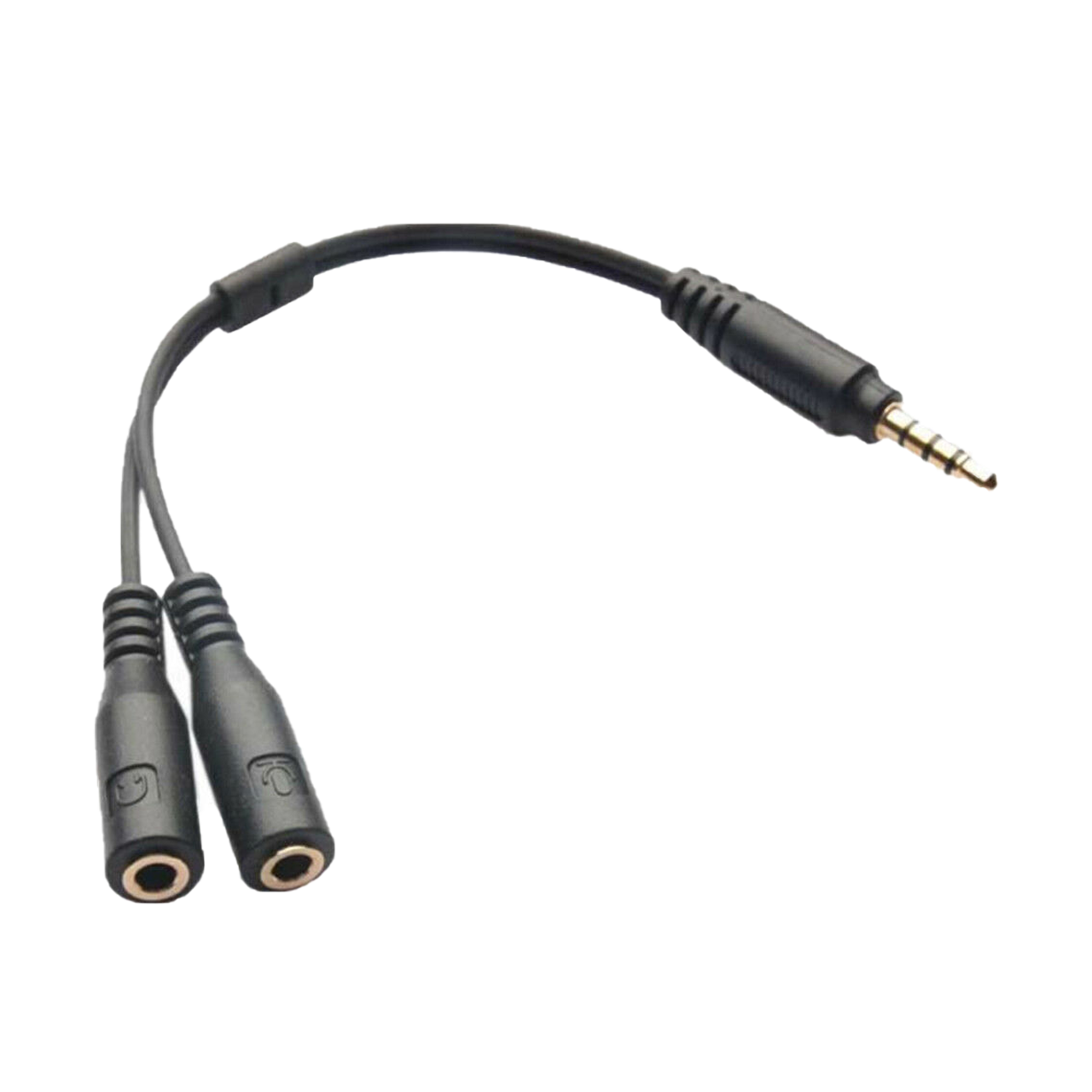 3.5mm Stereo Audio Male to 2 Female Headset Mic Splitter Cable Adapter