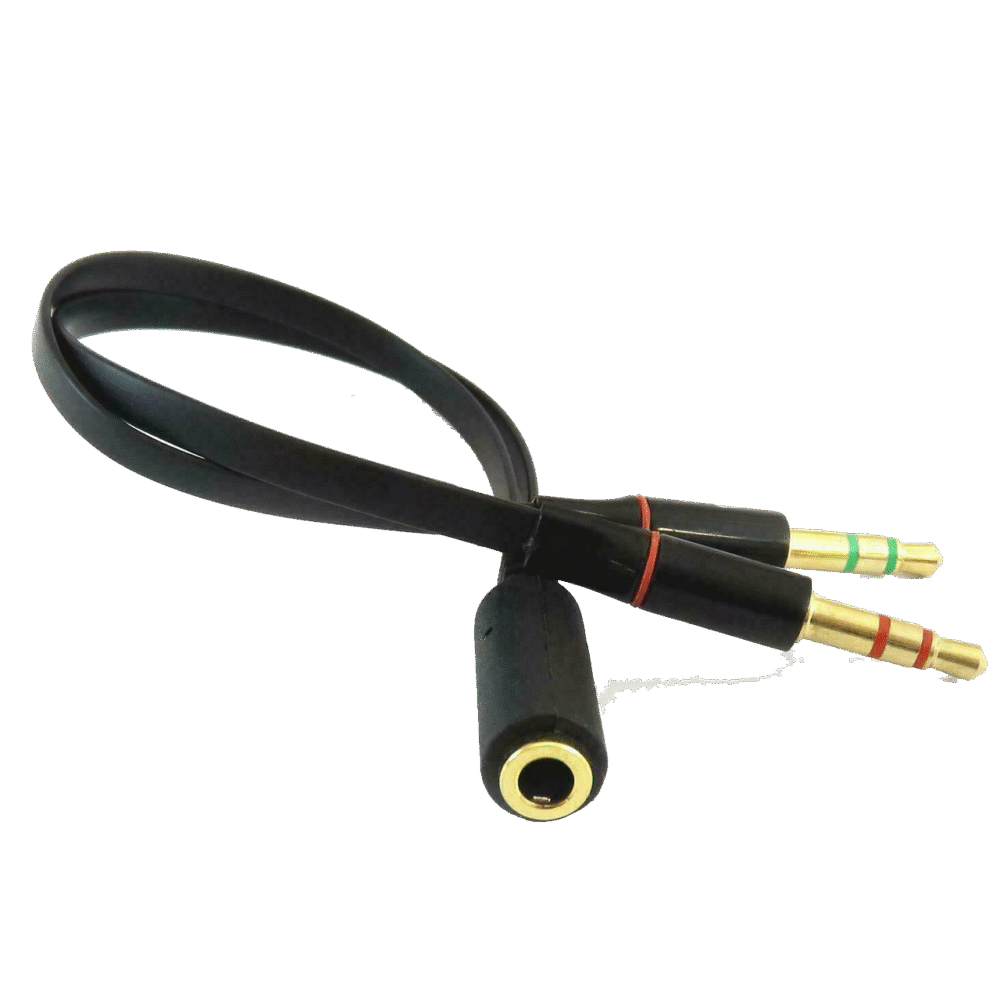 3.5mm Y Splitter 2 Jack Male to 1 Female Headphone Mic Audio Adapter Cable