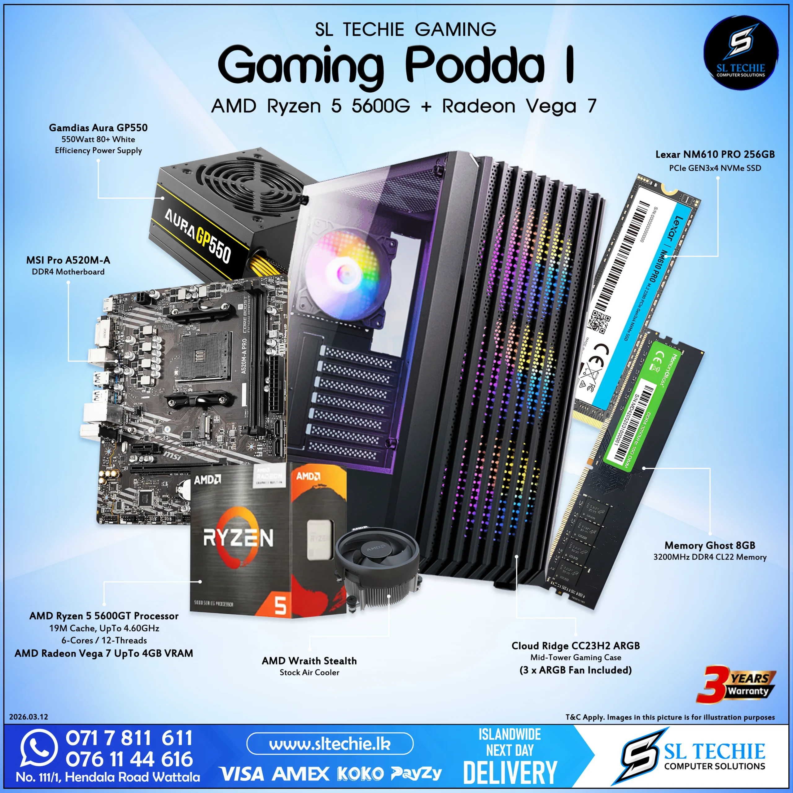 AMD-Ryzen-5-5600G-Vega-7-2GB-Gaming-Podda-I Sri Lanka