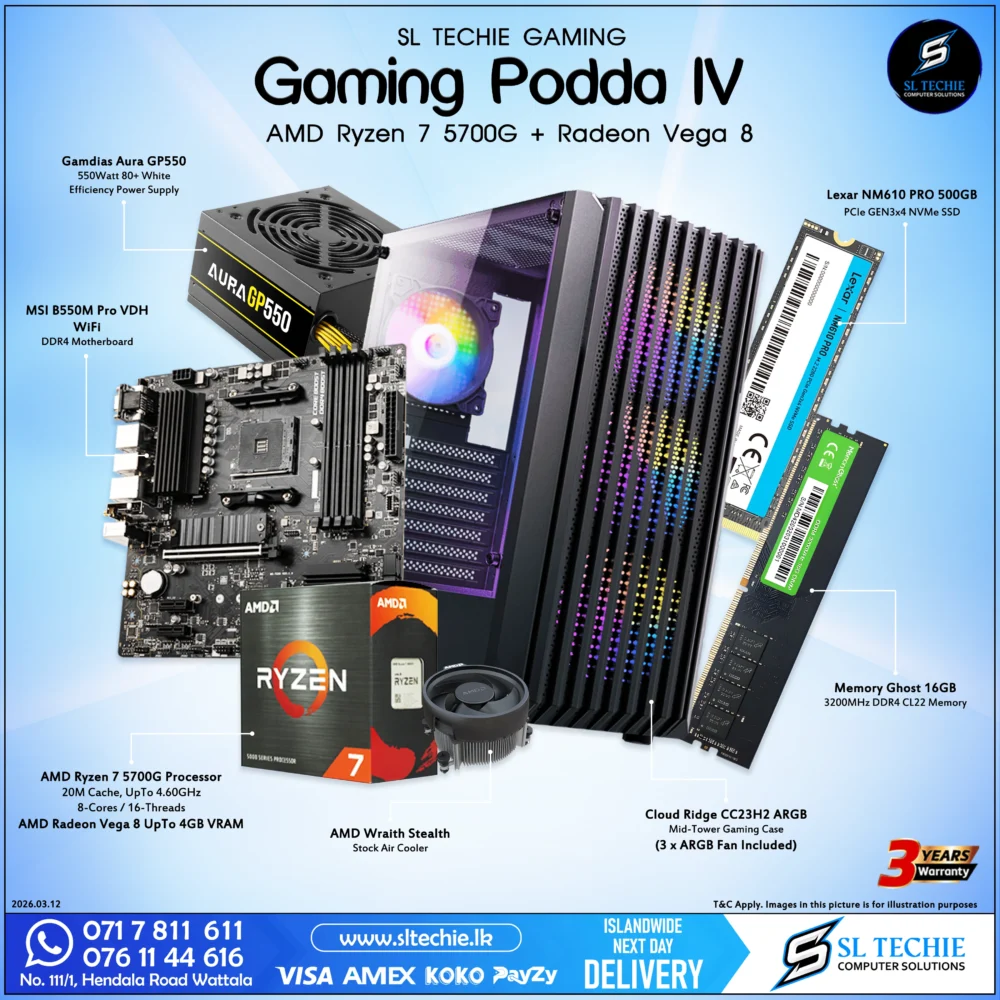 AMD-Ryzen-7-5700G-Vega-8-4GB-Gaming-Podda-IV Sri Lanka