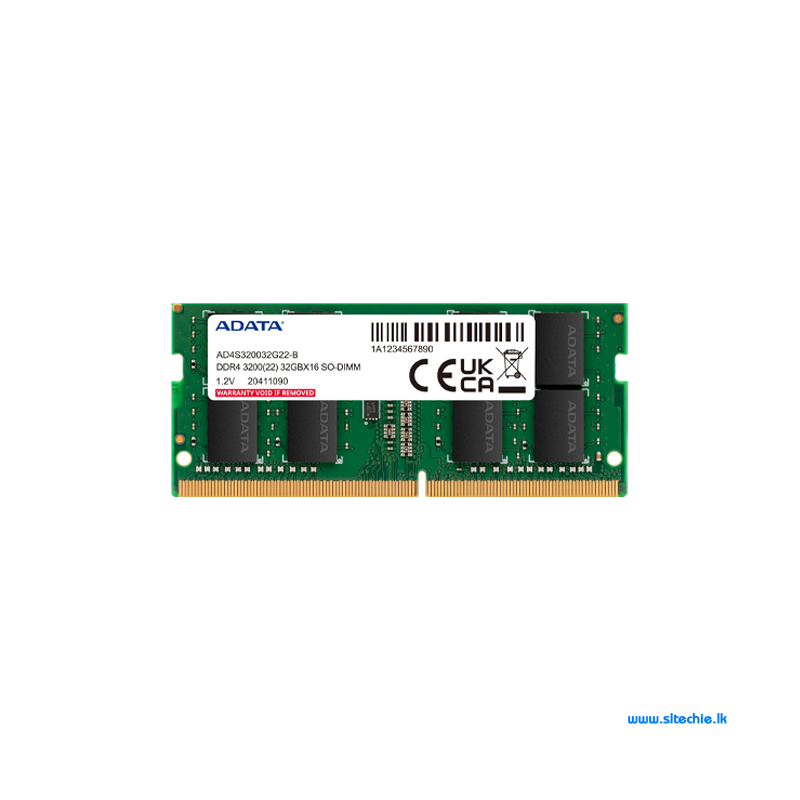 Adata Laptop RAM 8GB (1x8GB) DDR4 3200MHz SO-DIMM (3Y)
