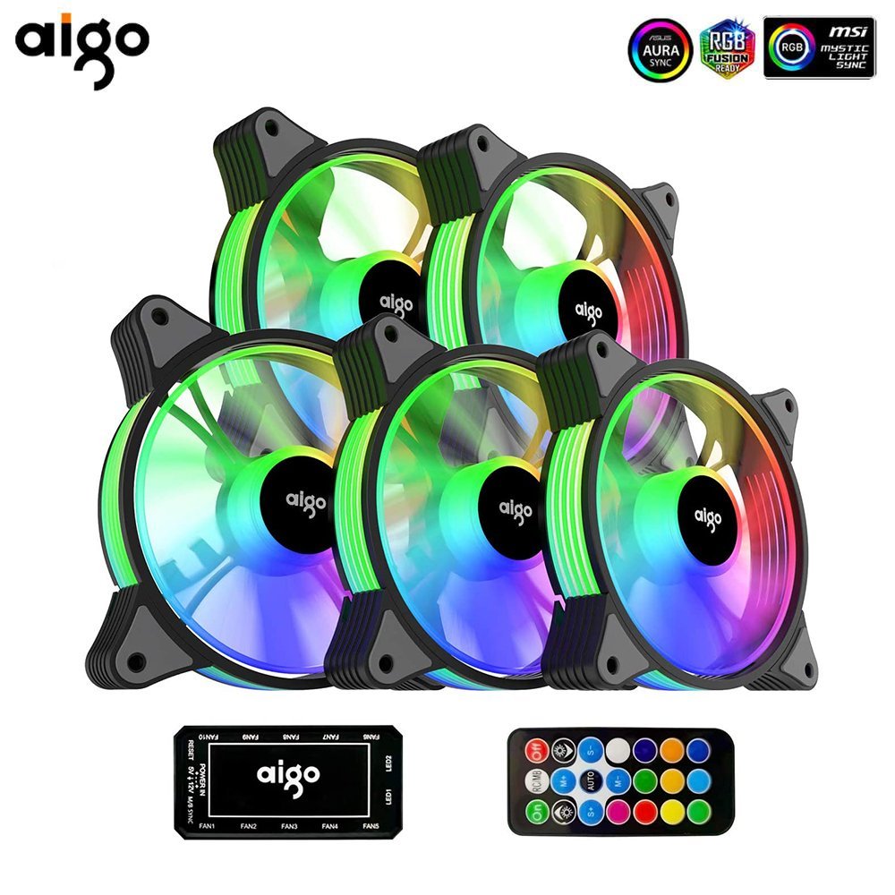 Aigo AR12 5in1 ARGB Fan Kit With Controller (NW)