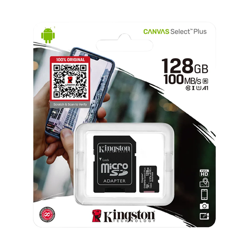Kingston Canvas Select Plus 128GB Micro SD Card (5Y)