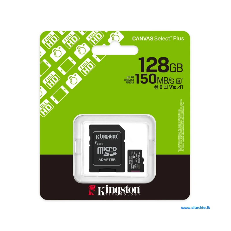 Kingston Canvas Select Plus 128GB Class 10 UHS-I Micro SD Card (3Y)