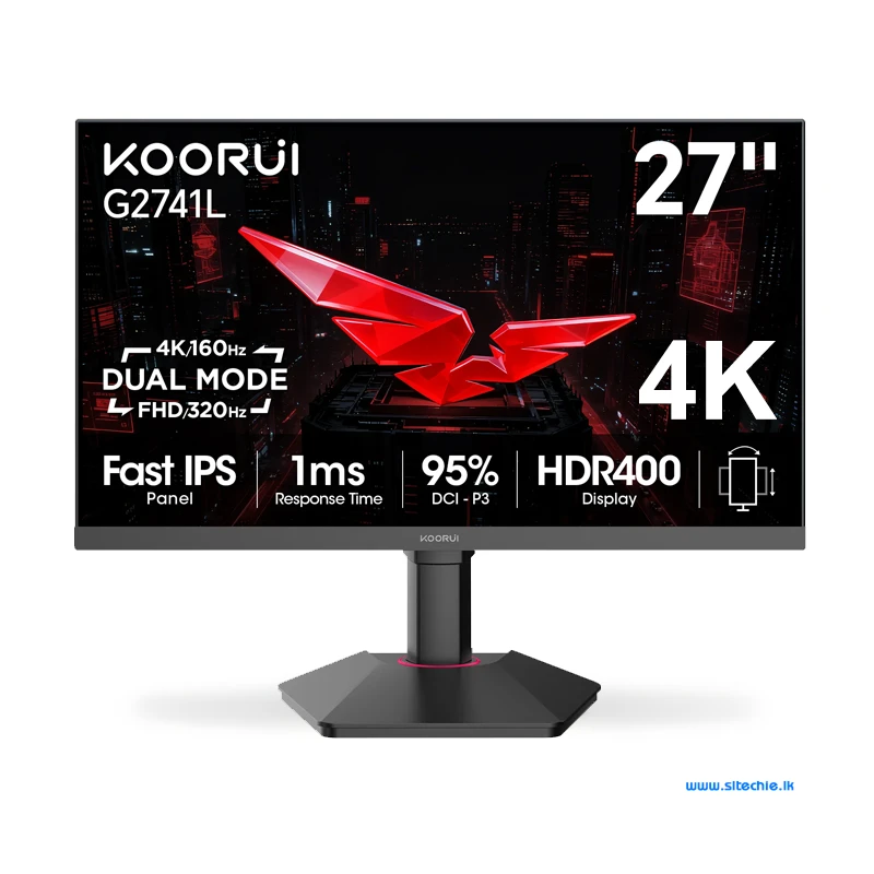 Koorui G2741L 27" 4K-160Hz FHD-320Hz 95% DCI-P3 HDR400 Frameless Dual Mode Gaming Monitor (3Y)
