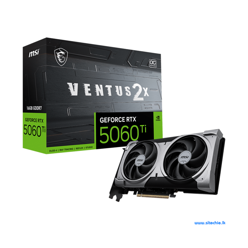 MSI GeForce RTX 5060 Ti 16GB GDDR7 Ventus 2X OC PLUS Graphics Card (3Y)