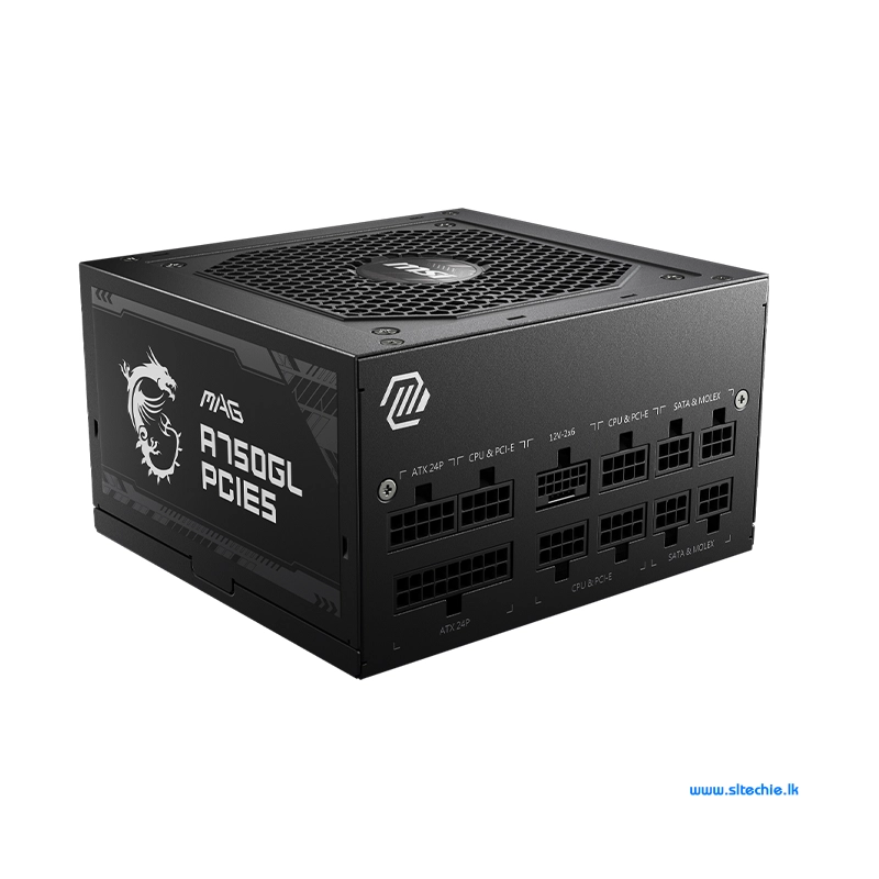 MSI MAG A750GL PCIe5 - 750Watt 80+ Gold ATX 3.1 Full Modular Power Supply (10Y)