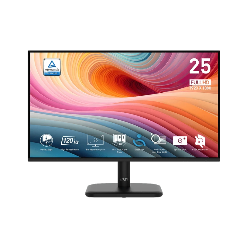 MSI Pro MP251L 24.5” 120Hz 1ms Full HD IPS Business Productivity Frameless Monitor (3Y)