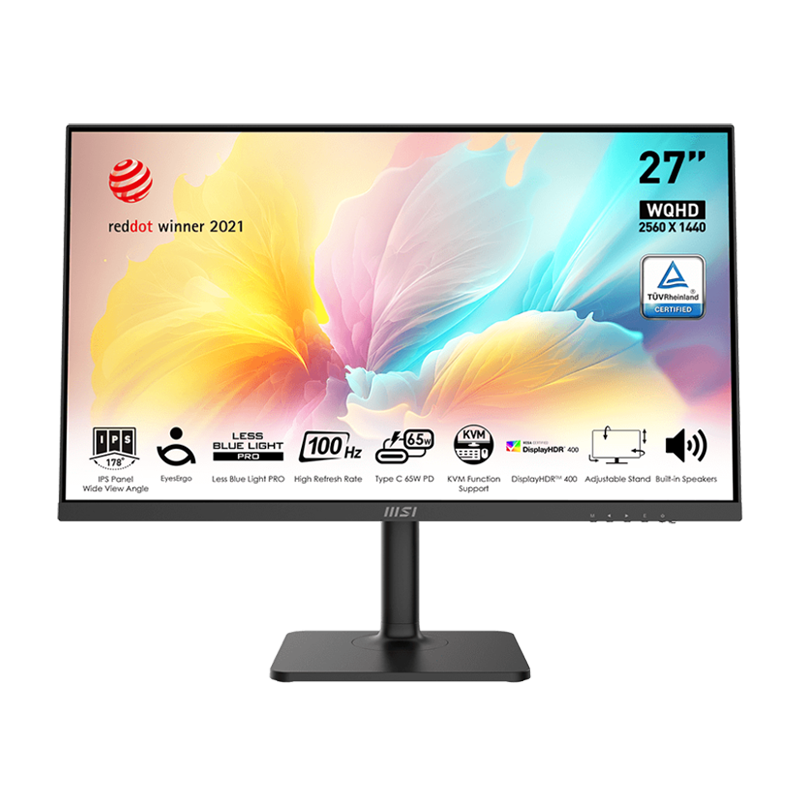 MSI Modern MD272QXP 27'' 100Hz WQHD IPS Level Business & Productivity Monitor (3Y)