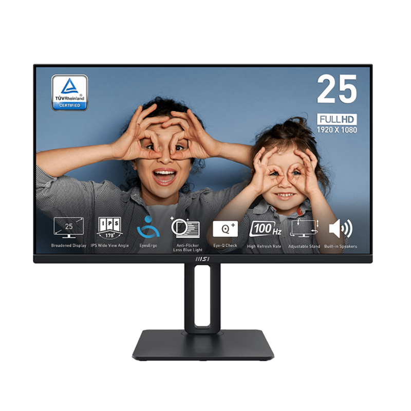 MSI Pro MP251P 24.5" 100Hz 1ms FHD Ultra Slim Frameless Monitor With Adjustatble Stand (3Y)