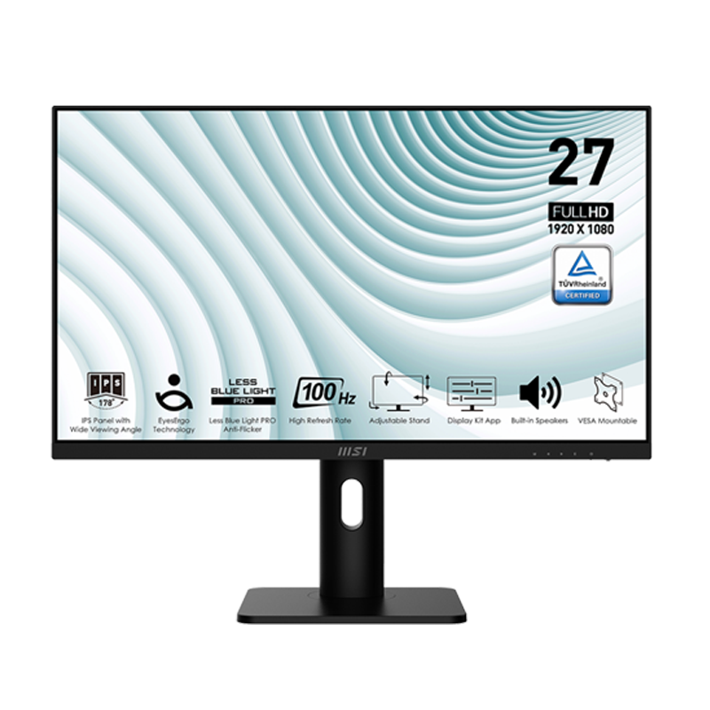 MSI Pro MP273AP 27" 100Hz 1ms FHD IPS Level Ultra Slim Frameless Monitor With Adjustatble Stand (3Y)