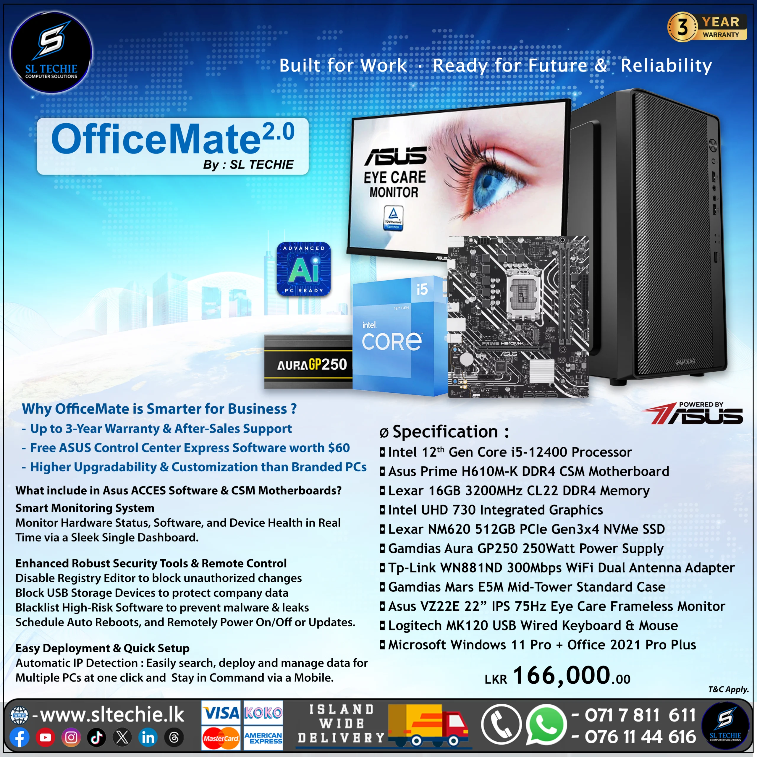 OfficeMate 2.0 - Intel Core i5 12th Gen Desktop PC (3Y)