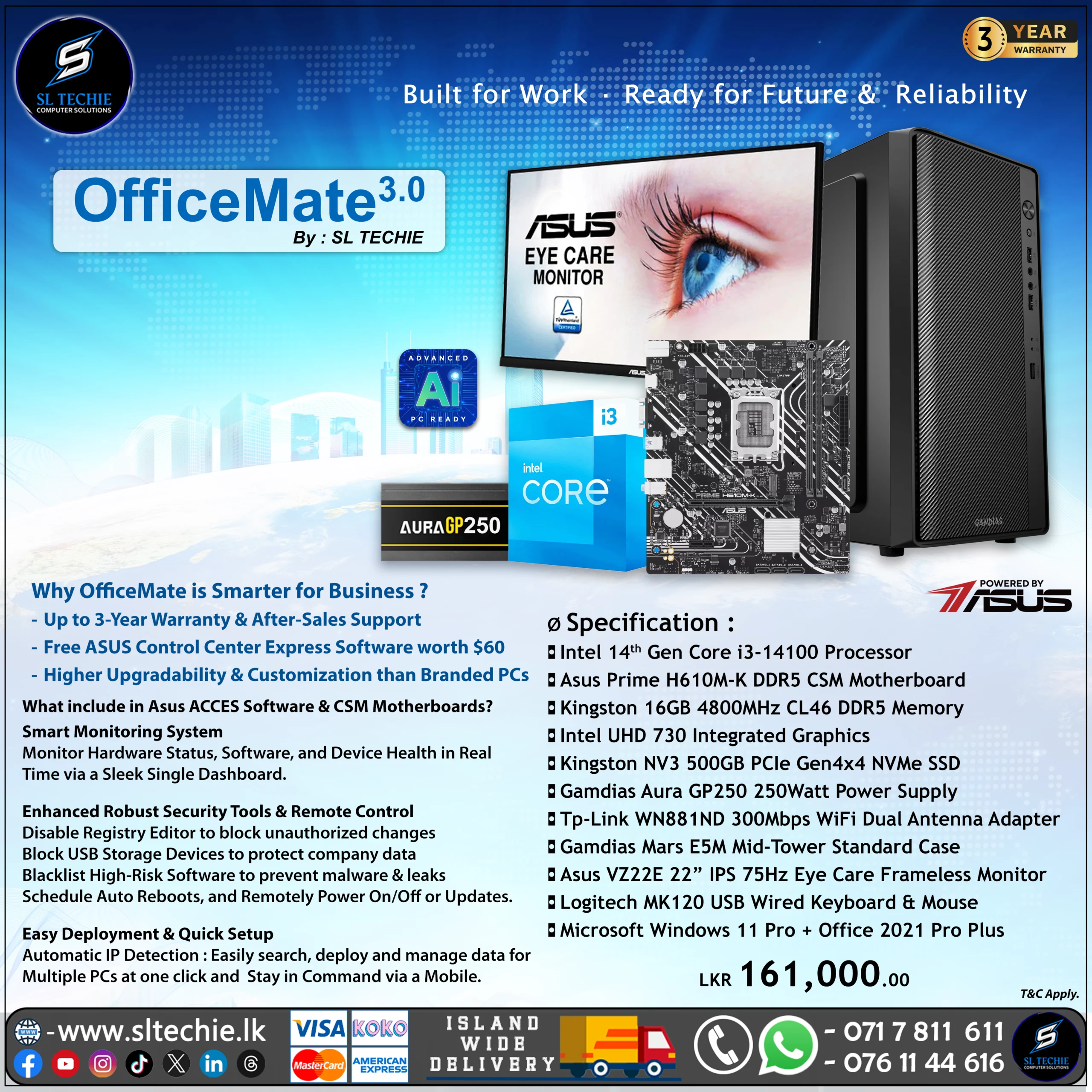 OfficeMate 3.0 - Intel Core i3 14th Gen Desktop PC (3Y)