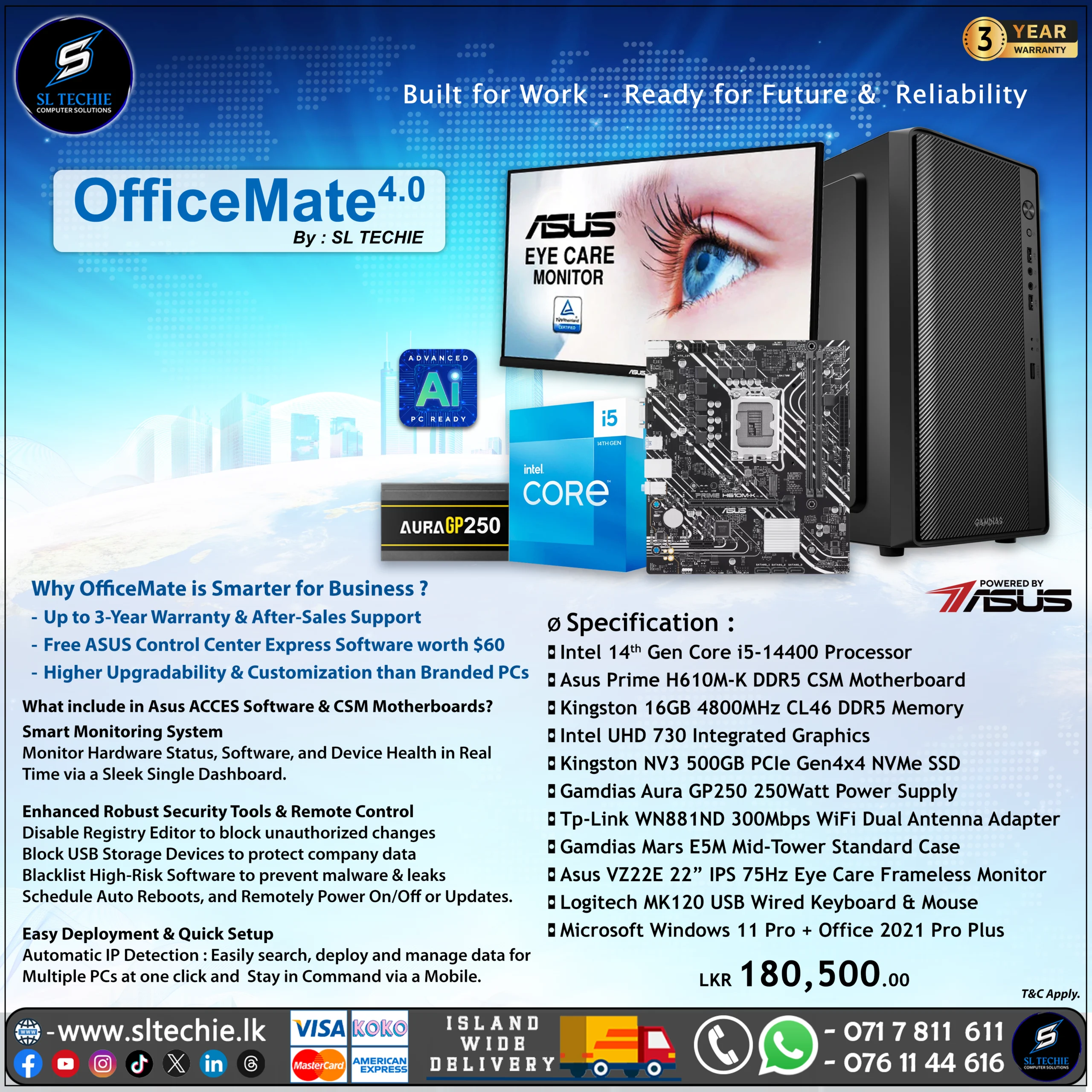 OfficeMate 4.0 - Intel Core i5 14th Gen Desktop PC (3Y)