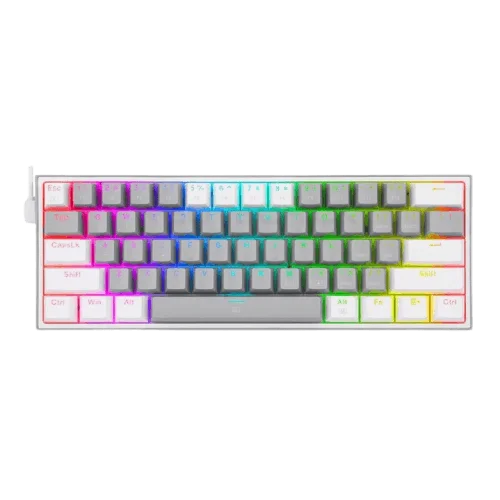 Redragon K617 FIZZ 60% Wired RGB Gaming  Gray / White  Keyboard (1Y)