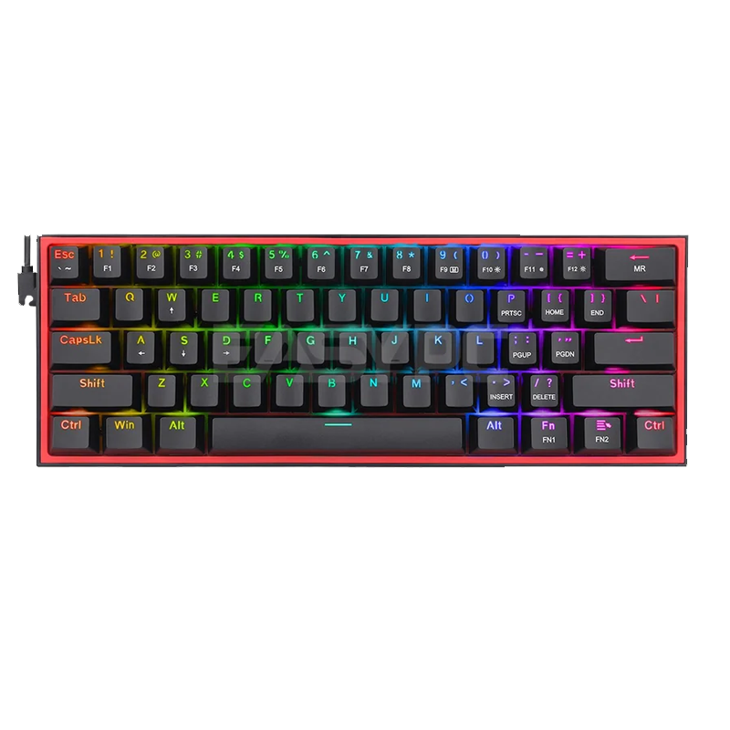Redragon K617 FIZZ 60% Wired RGB Gaming Black Keyboard (1Y)