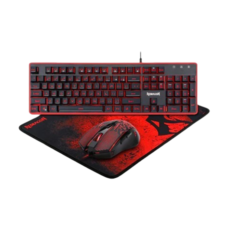 Redragon S107 Keyboard + Mouse + Mouse Mat 3 in 1 Gaming Combo (1Y)
