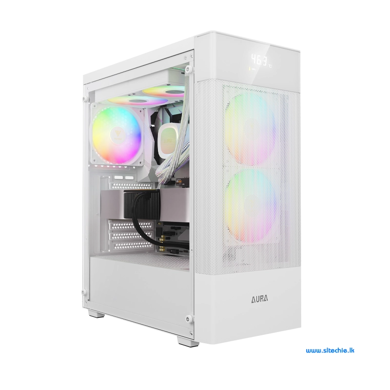 Gamdias Aura GC5 Elite ARGB White Mid-Tower Gaming Case (NW)