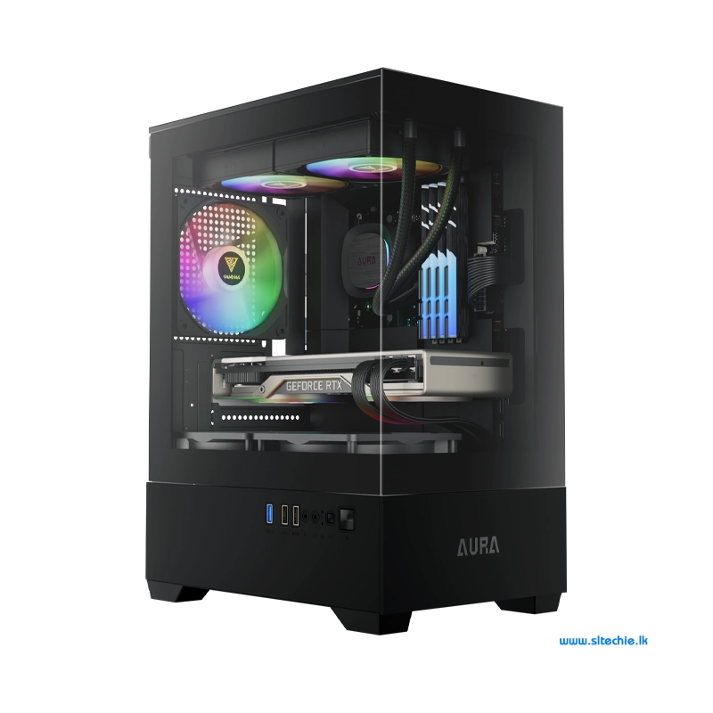 Gamdias Aura GC9M Black ARGB Micro-Tower Full View Gaming Case (NW)
