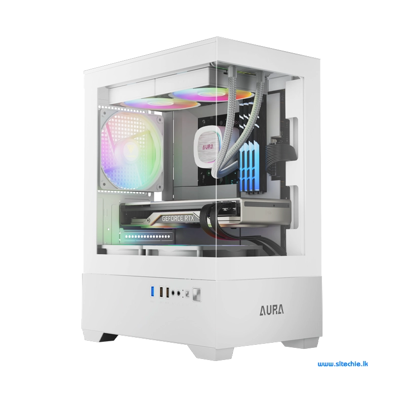 Gamdias Aura GC9M White ARGB Micro-Tower Full View Gaming Case (NW)