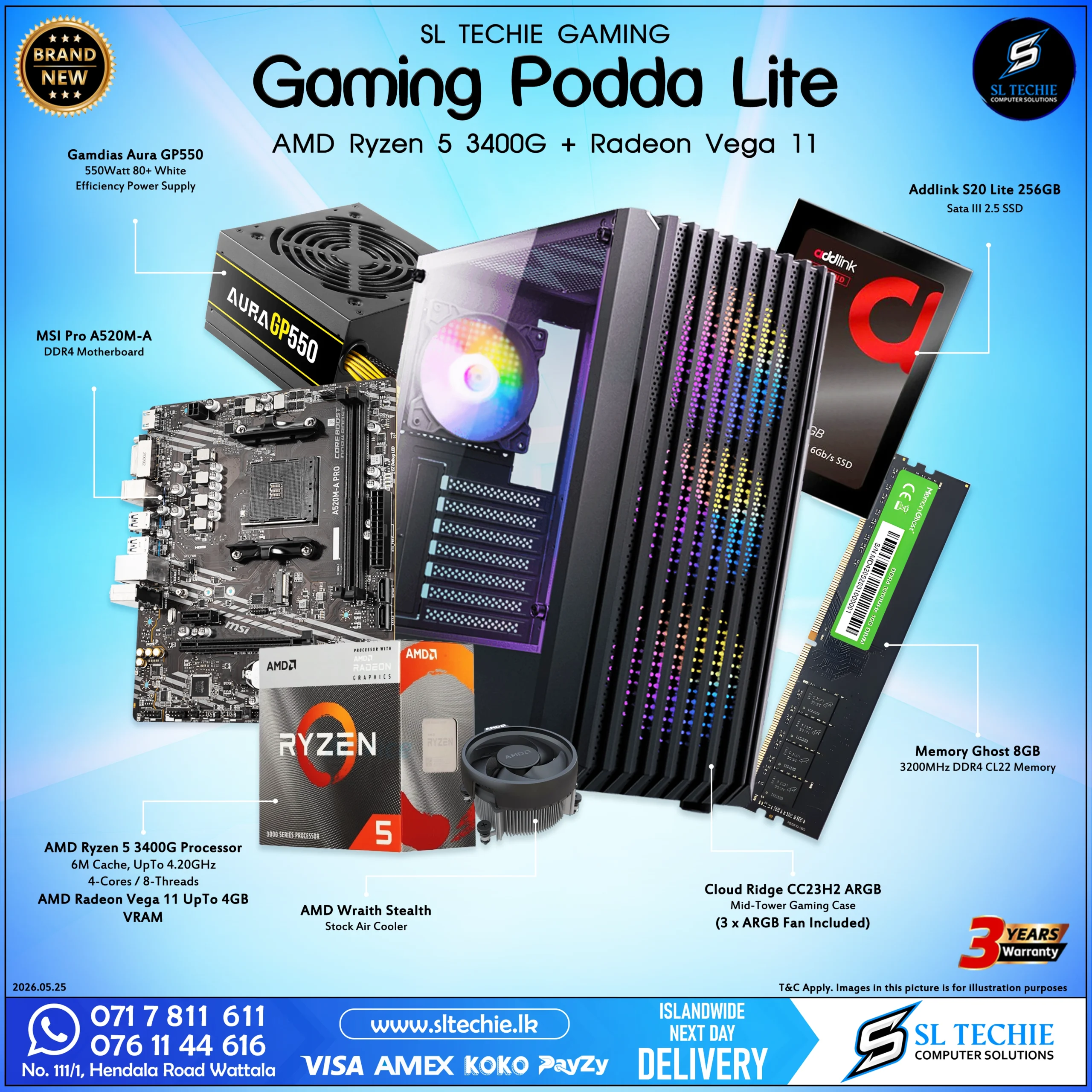 Gaming Podda Lite 3400G Vega 11 Gaming PC Sri Lanka