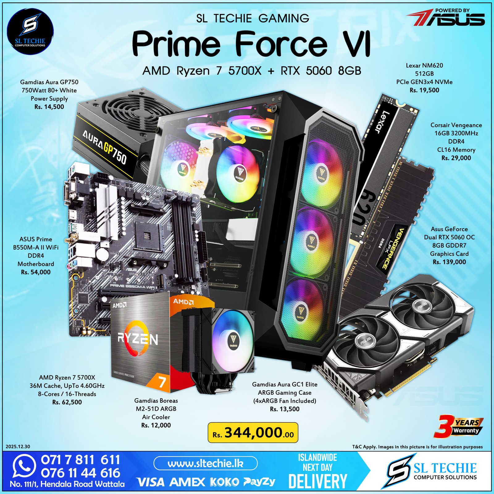 Prime Force VI - AMD Ryzen 7 5700X + RTX 5060 8GB (3Y)