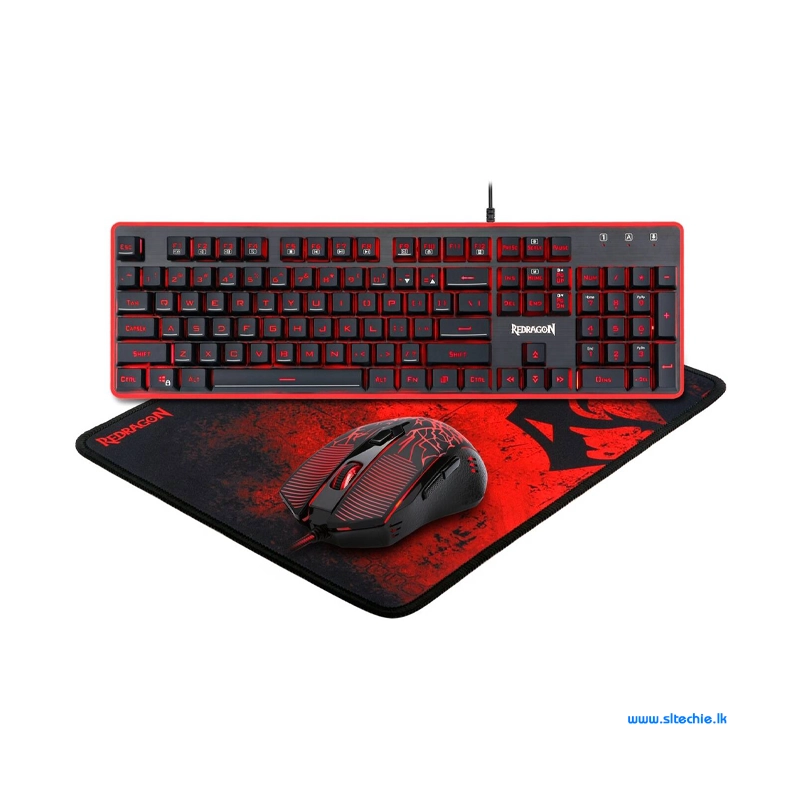 Redragon S107 Gaming Keyboard Mouse & Mouse Pad 3 in 1 Combo (6M)
