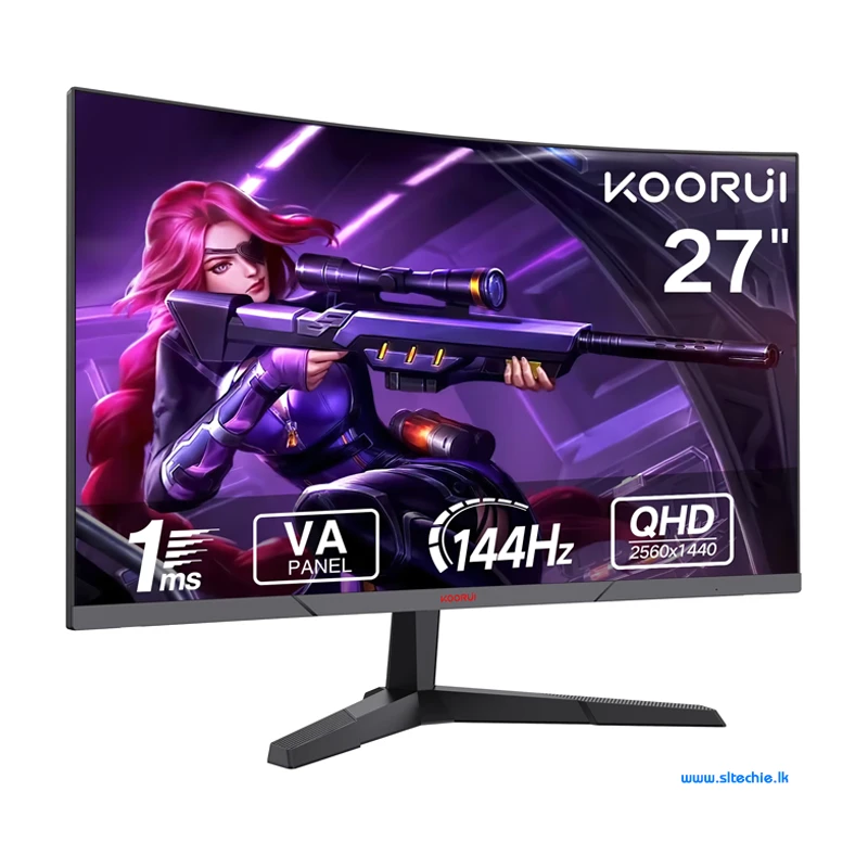 Koorui 27E6QCA 27" (2560 x 1440) VA 180Hz DCI-P3 90% 2K Frameless Curved Gaming Monitor (3Y)