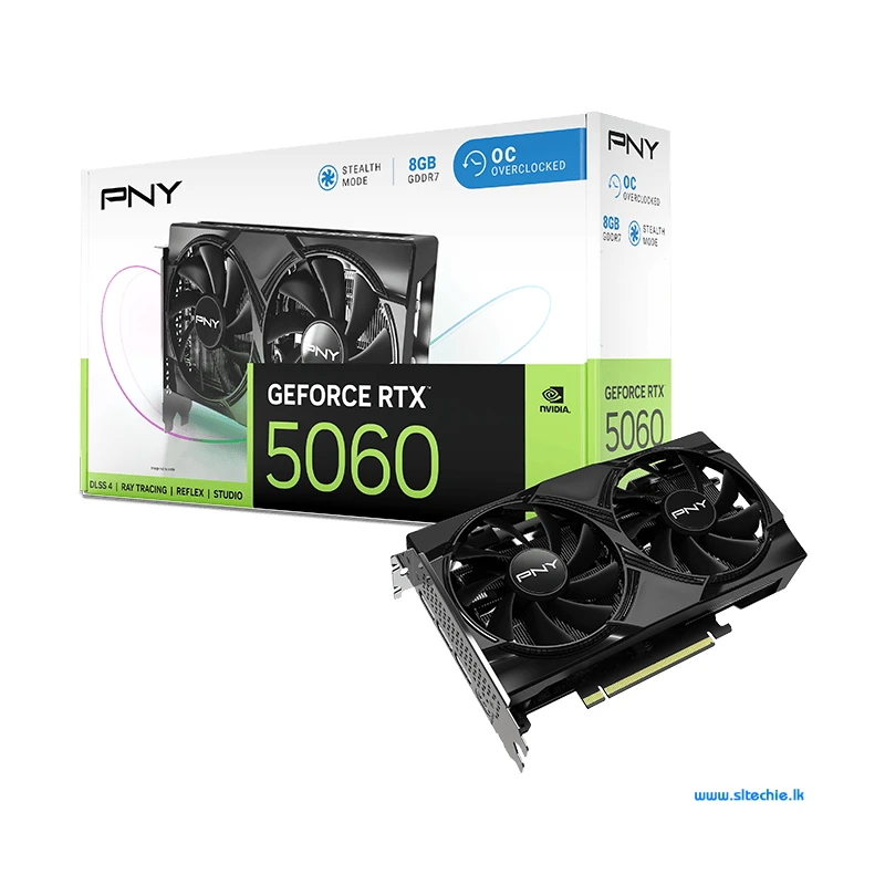 PNY GeForce RTX 5060 OC 8GB GDDR7 Dual Fan Graphics Card (3Y)