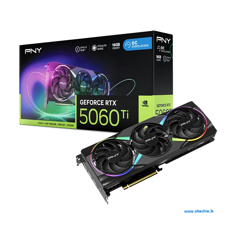 PNY GeForce RTX 5060Ti EPIC-X RGB OC 16GB GDDR7 Graphics Card (3Y)