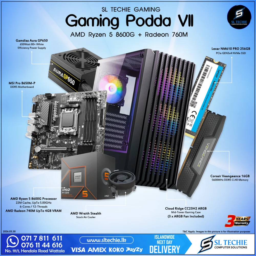 Gaming Podda VII 8600G Radeon 760M Budget Gaming PC Sri Lanka