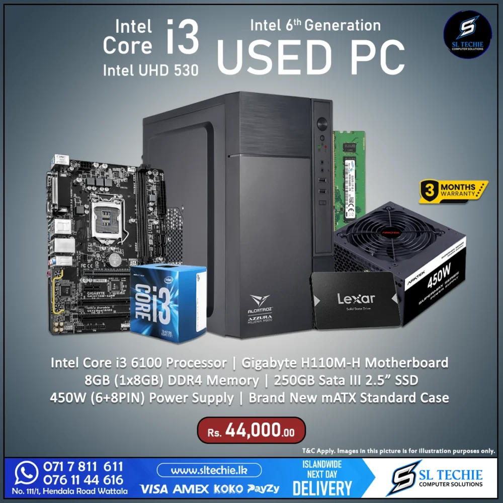 Intel Core i3 6100 6th Gen USED PC (3M)