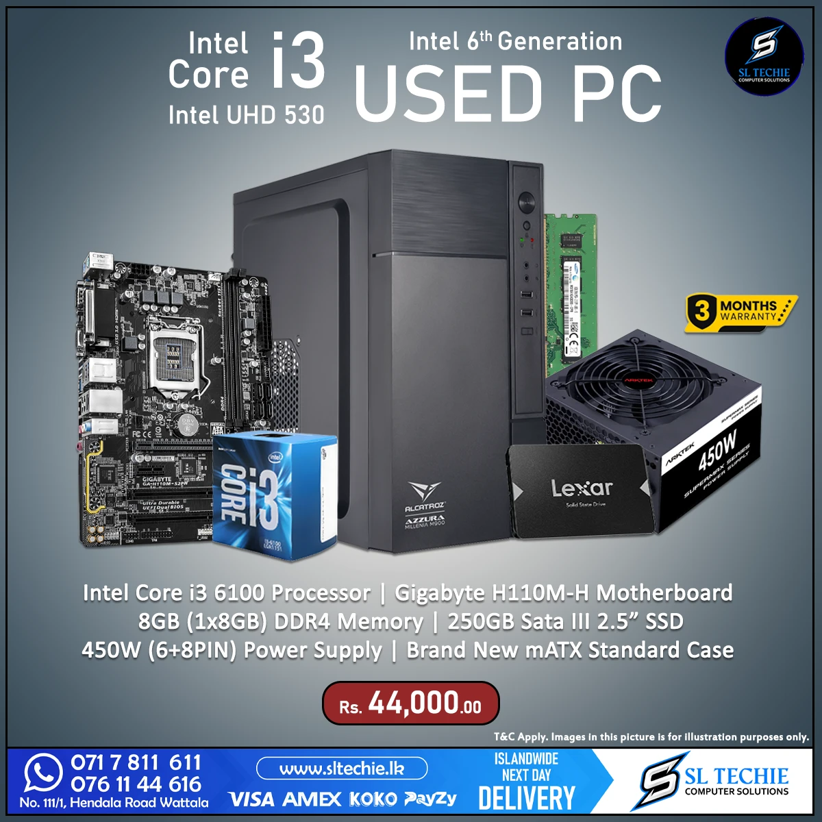 Intel Core i3 6100 6th Gen USED PC (3M)