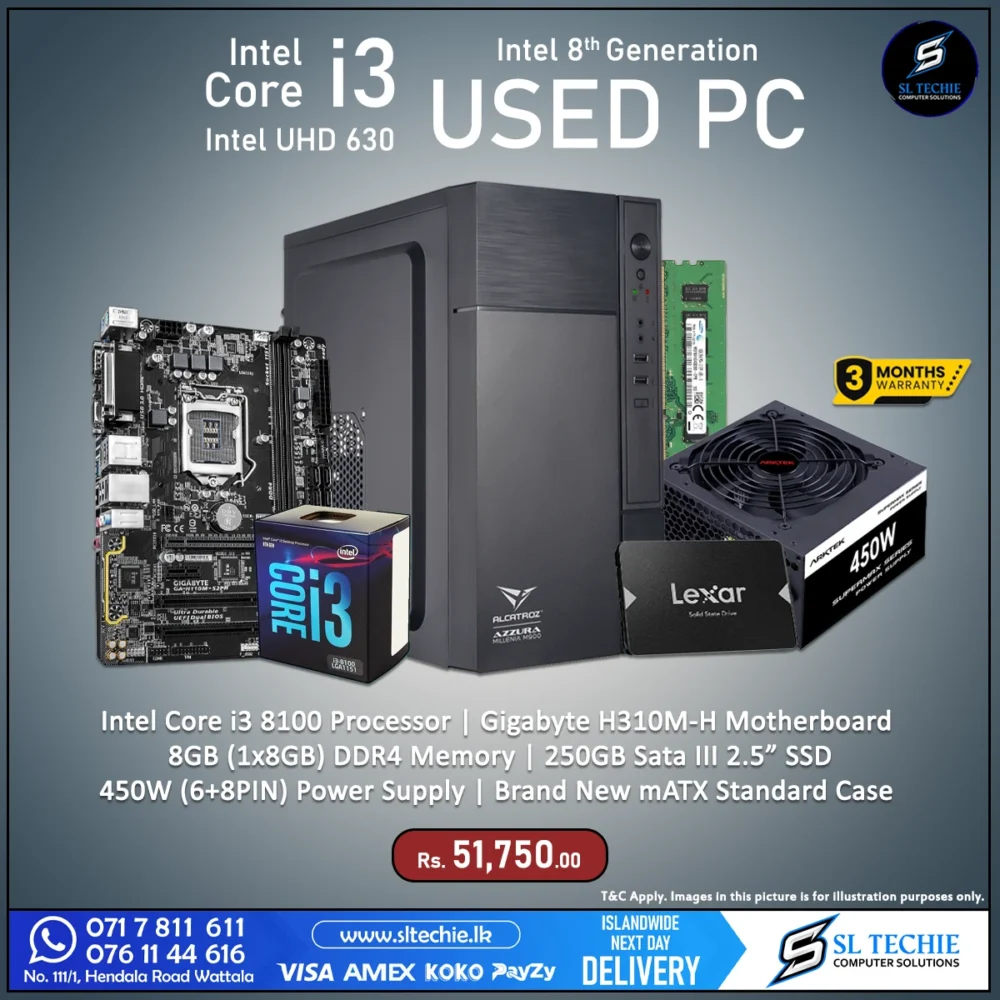 Intel Core i3 8100 8th Gen USED PC (3M)