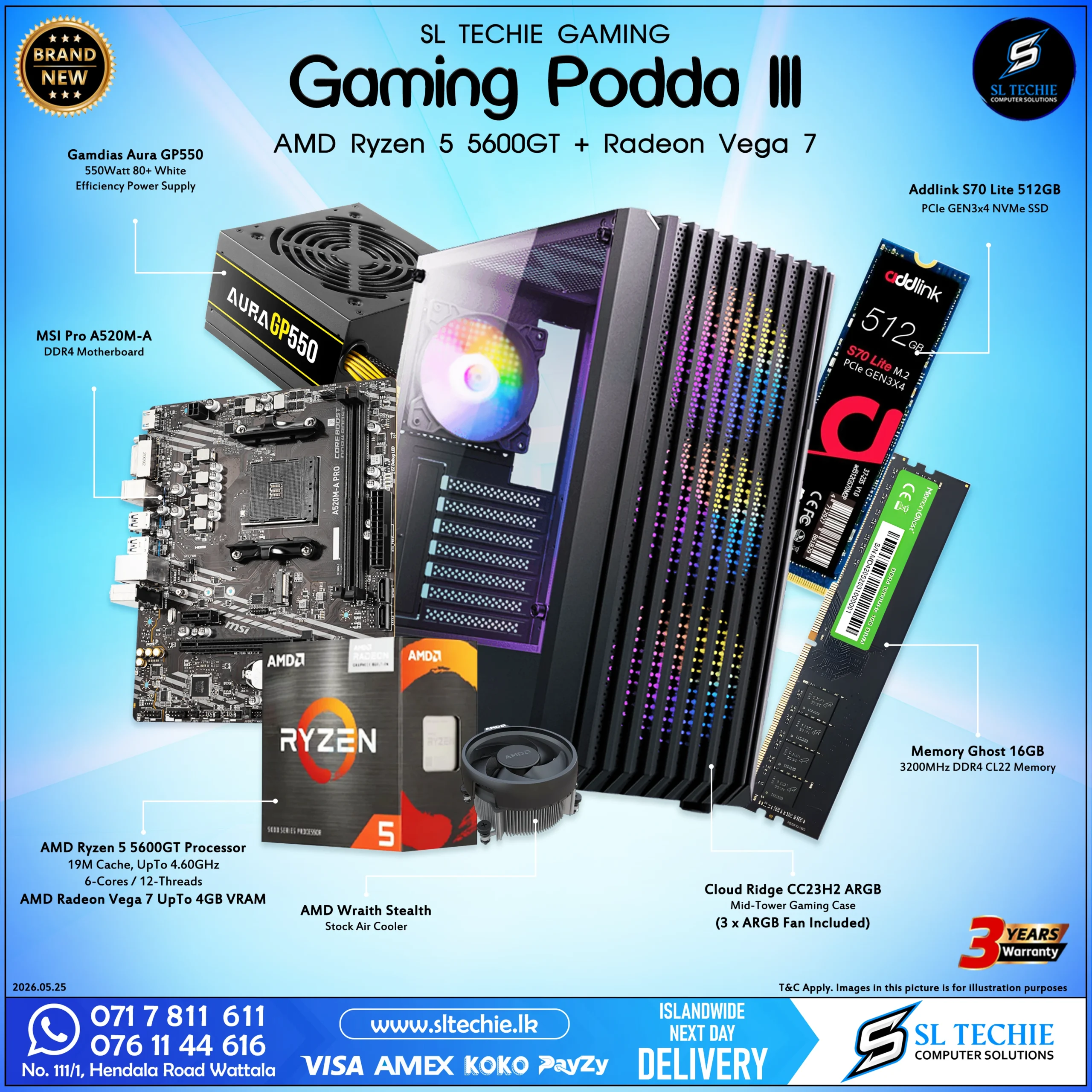 Gaming Podda III 5600G Vega 7 Gaming PC Sri Lanka