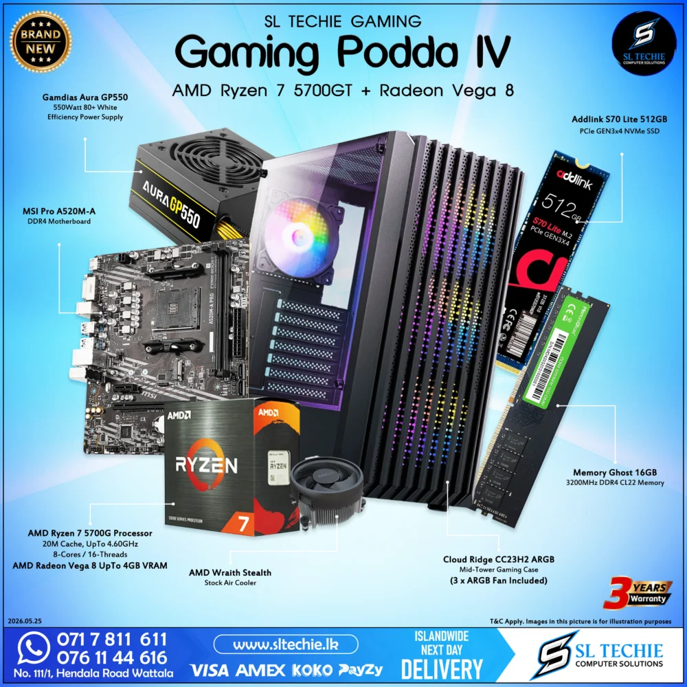 Gaming Podda IV 5700G Vega 8 Gaming PC Sri Lanka