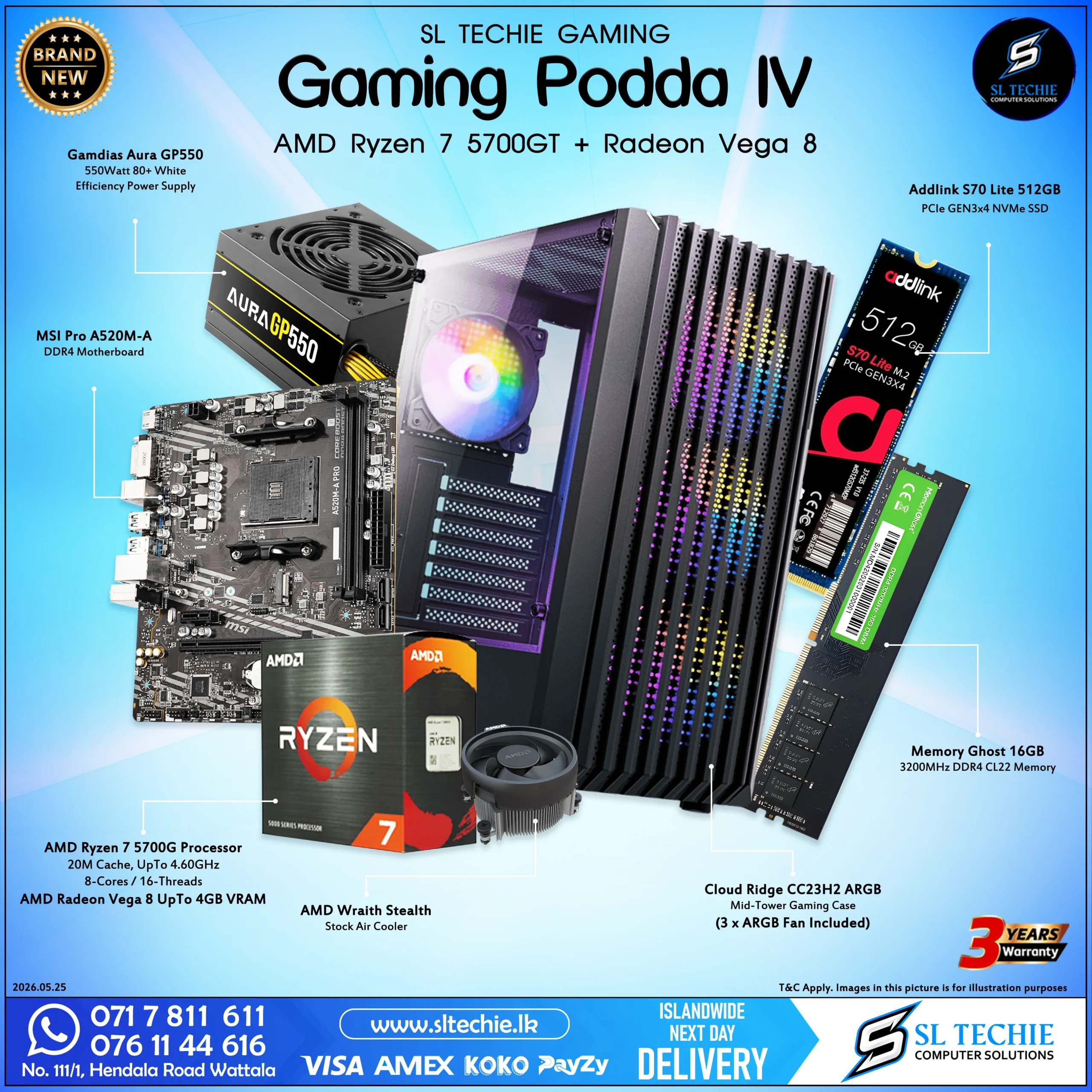 Gaming Podda IV 5700G Vega 8 Gaming PC Sri Lanka