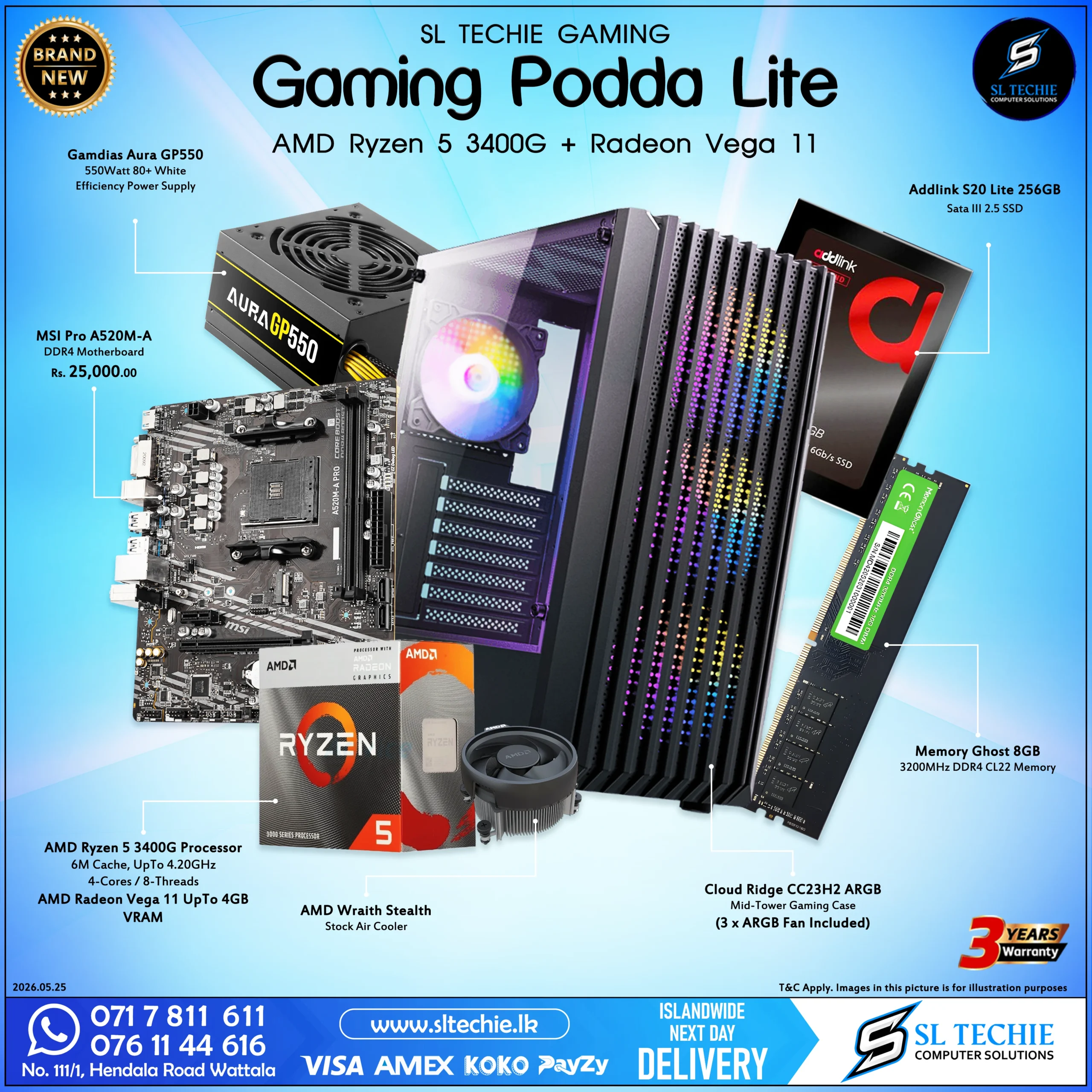 Gaming Podda Lite 3400G Vega 11 Gaming PC Sri Lanka
