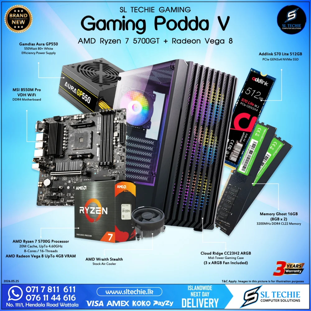 Gaming Podda V 5700G Vega 8 Gaming PC Sri Lanka