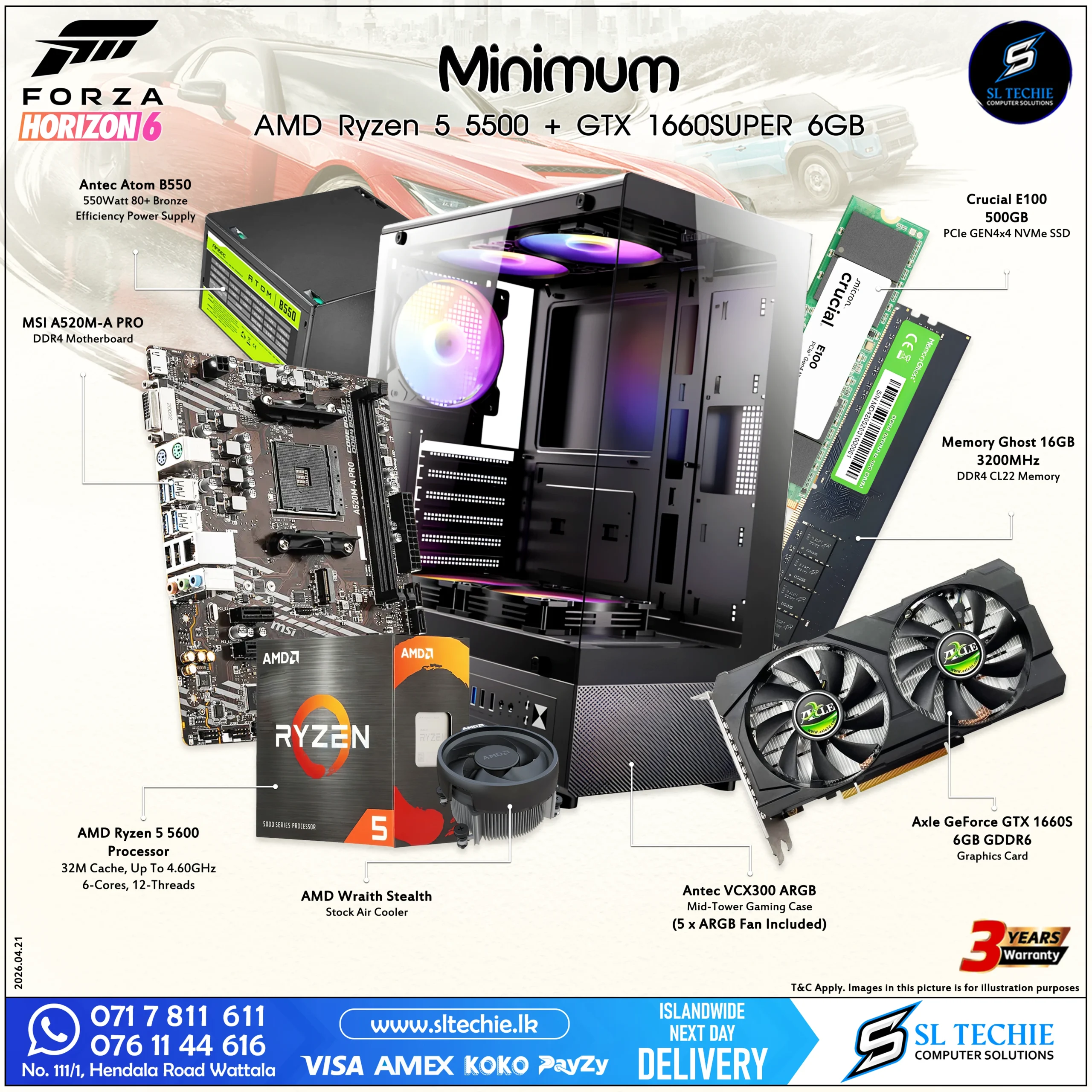 Forza Horozon Minimum Requirement R5 5600 + GTX 1660 Super 6GB Sri Lanka
