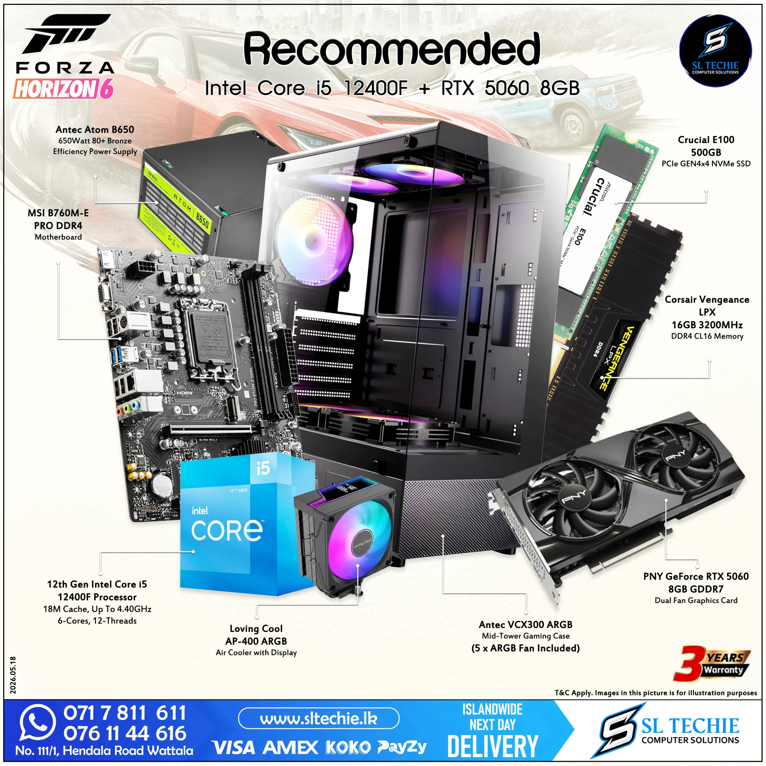 orza Horozon Recommended Requirement i5 12400F + RTX 5060 8GB Sri Lanka